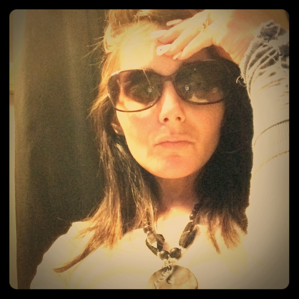 COPY - Vera Wang Vented Green and Brown Chrystal Shades